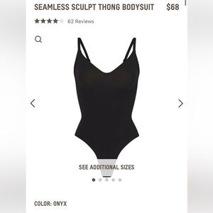 SKIMS SCULPTING THONG BODYSUIT in Onyx